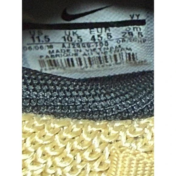 Nike Air Money Gold Metallic Basketball Sneakers Shoes Mens Size 11.5 AJ2390 700 - Picture 7 of 7